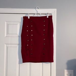 Gorgeous rich red button skirt!